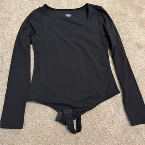 Elegant Black Long Sleeve Bodysuit
